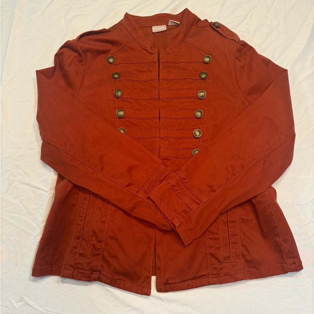 Women’s Chico's Rust Military Jacket Size 1P (8/10P)